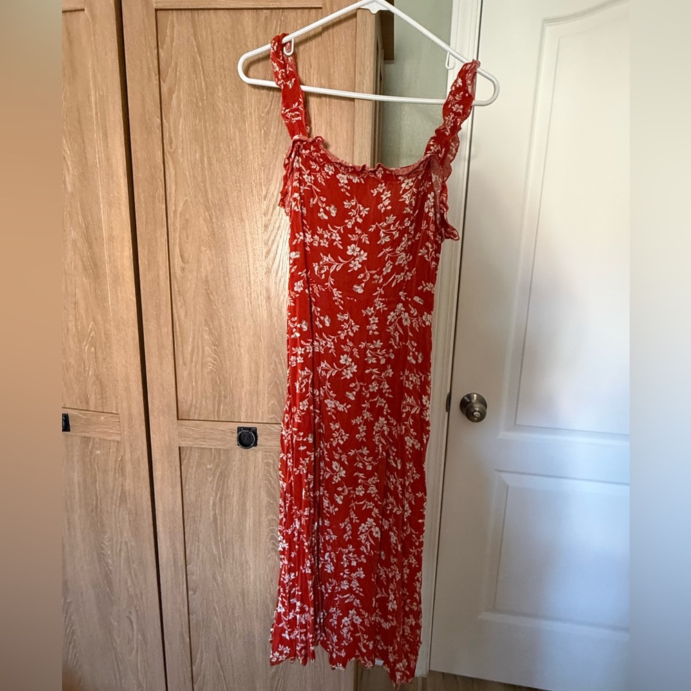 Lulu's Red and White Floral Dress